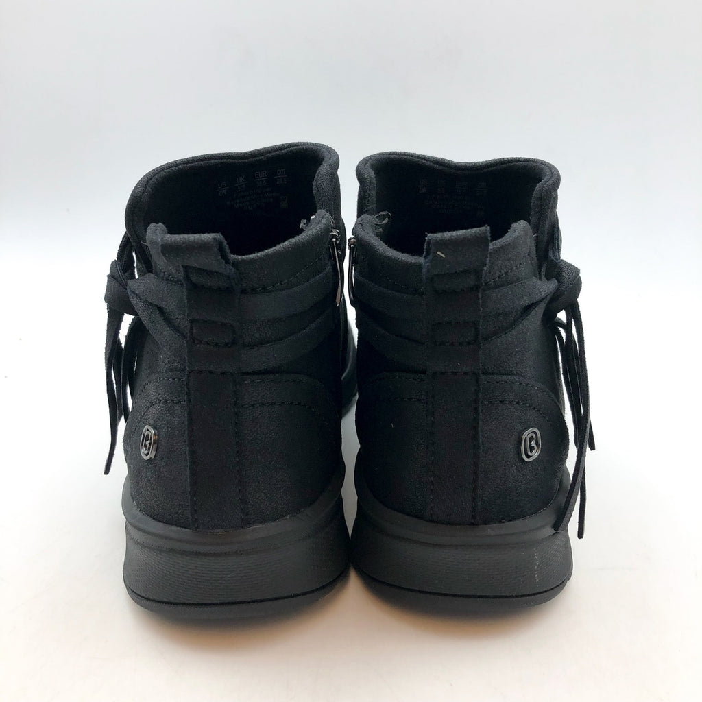 BZEES Womens Gusto Ankle Booties US 8 Wide EU 38.5 Black Fabric Wrap Tassel NIB