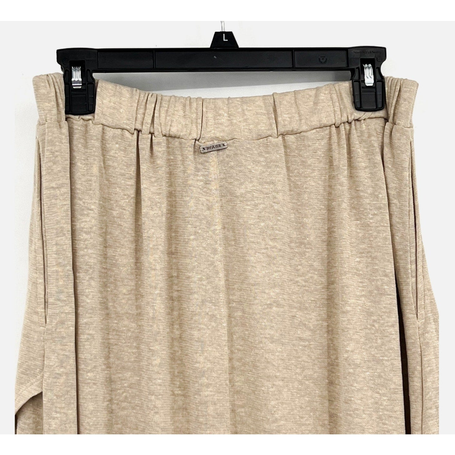PRANA Women's Tidal Wave Midi Skirt Large Sand Beige High Low Knit NWT