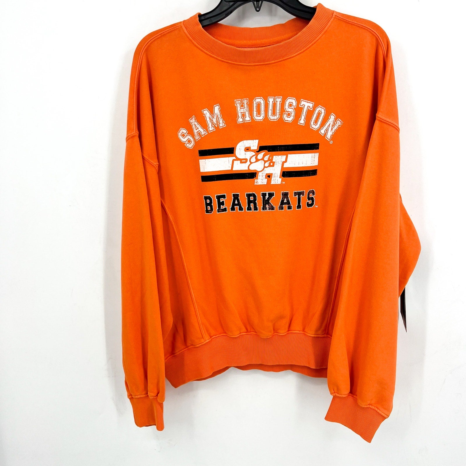 COLOSSEUM Womens Sam Houston State Bearkats Crew Sweatshirt Small Orange NWT