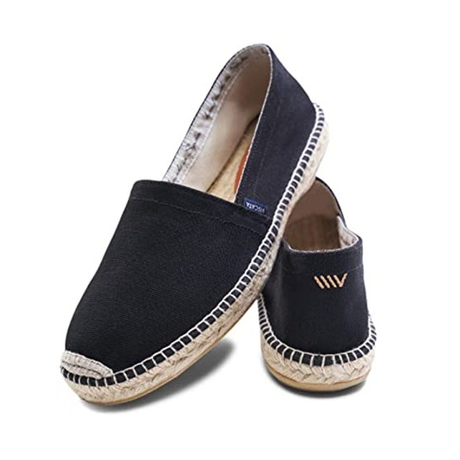 VISCATA Mens Sitges Espadrille Flats EU 42 US 9 Black Slip On NIB