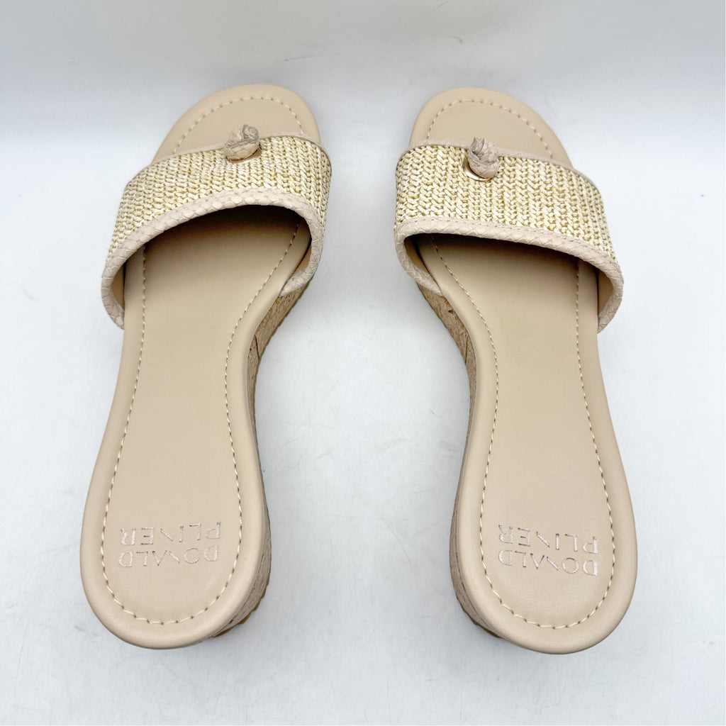 Donald Pliner Womens Silli Wedge Sandal Size 9.5 M Tan Jute NWOB