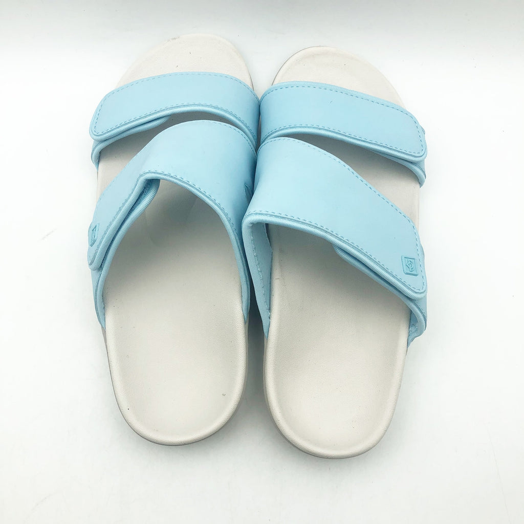 Spenco Womens KHOLO NUEVO Comfort Slide Sandals Size 7.5 WIDE Cool Blue NWT