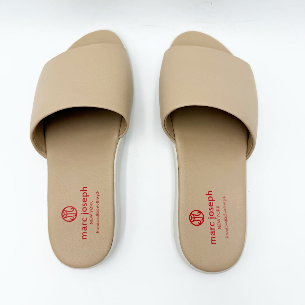 Marc Joseph New York Womens Elisabeth Slide Sandals US 5 Blush Nude Leather NIB