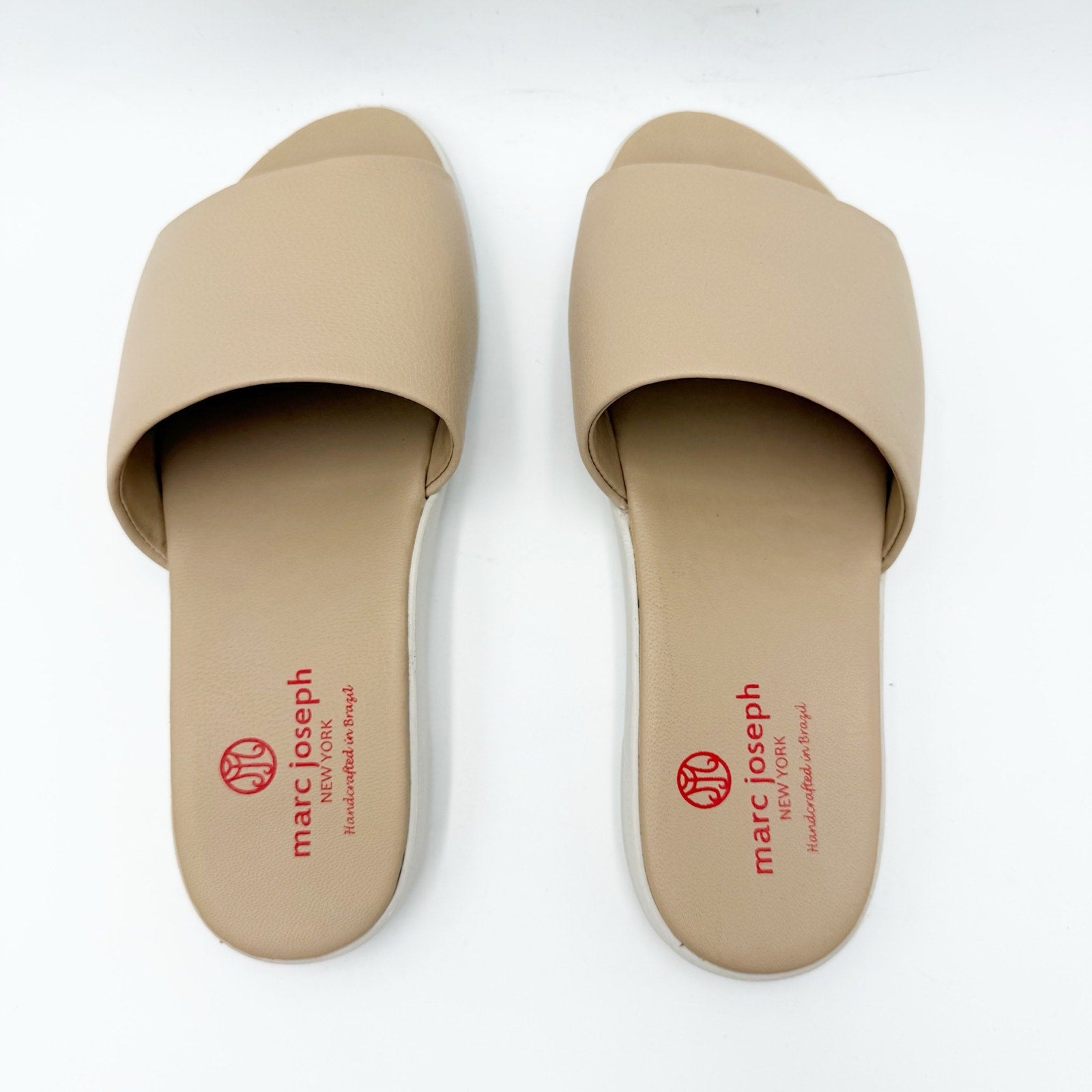 Marc Joseph New York Womens Elisabeth Slide Sandals US 5 Blush Nude Leather NIB