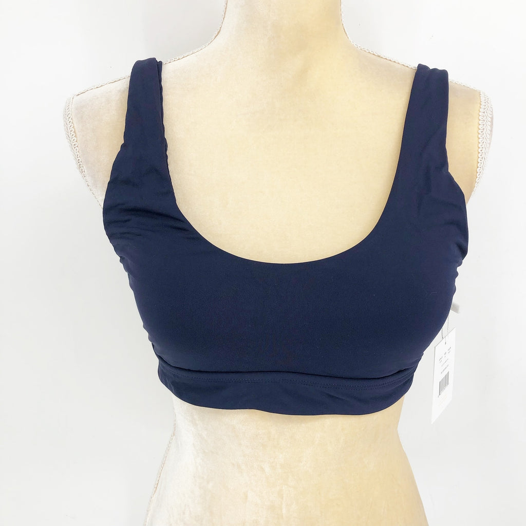ANDIE SWIM Womens Ventura Swim Top Medium 8-10 Flat Navy Blue Scoop Neck NWT