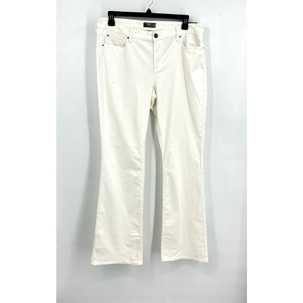 KUT FROM THE KLOTH Womens Karen Baby Bootcut Jeans Size 16 White Pearl Denim NWT