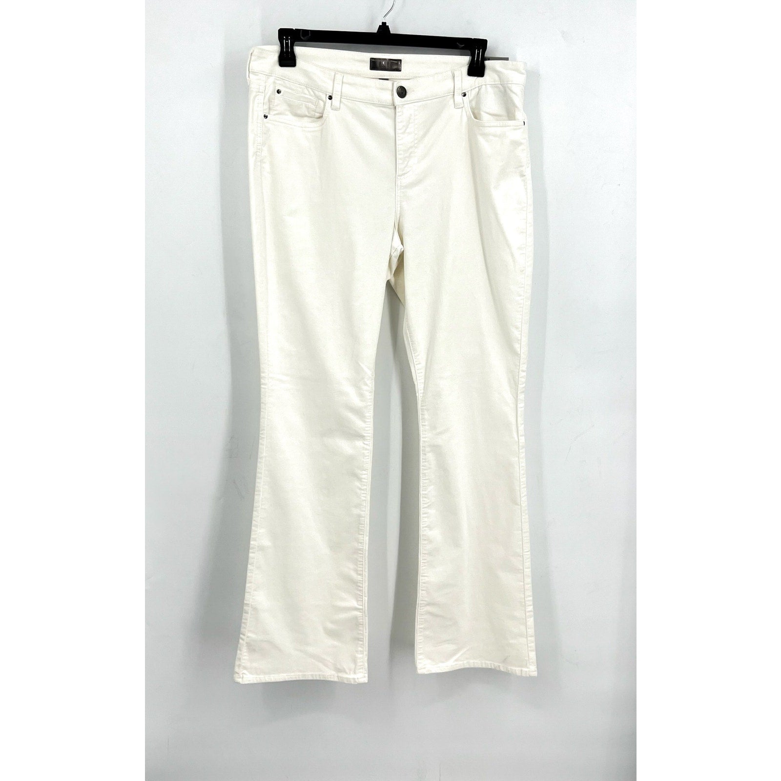 KUT FROM THE KLOTH Womens Karen Baby Bootcut Jeans Size 16 White Pearl Denim NWT