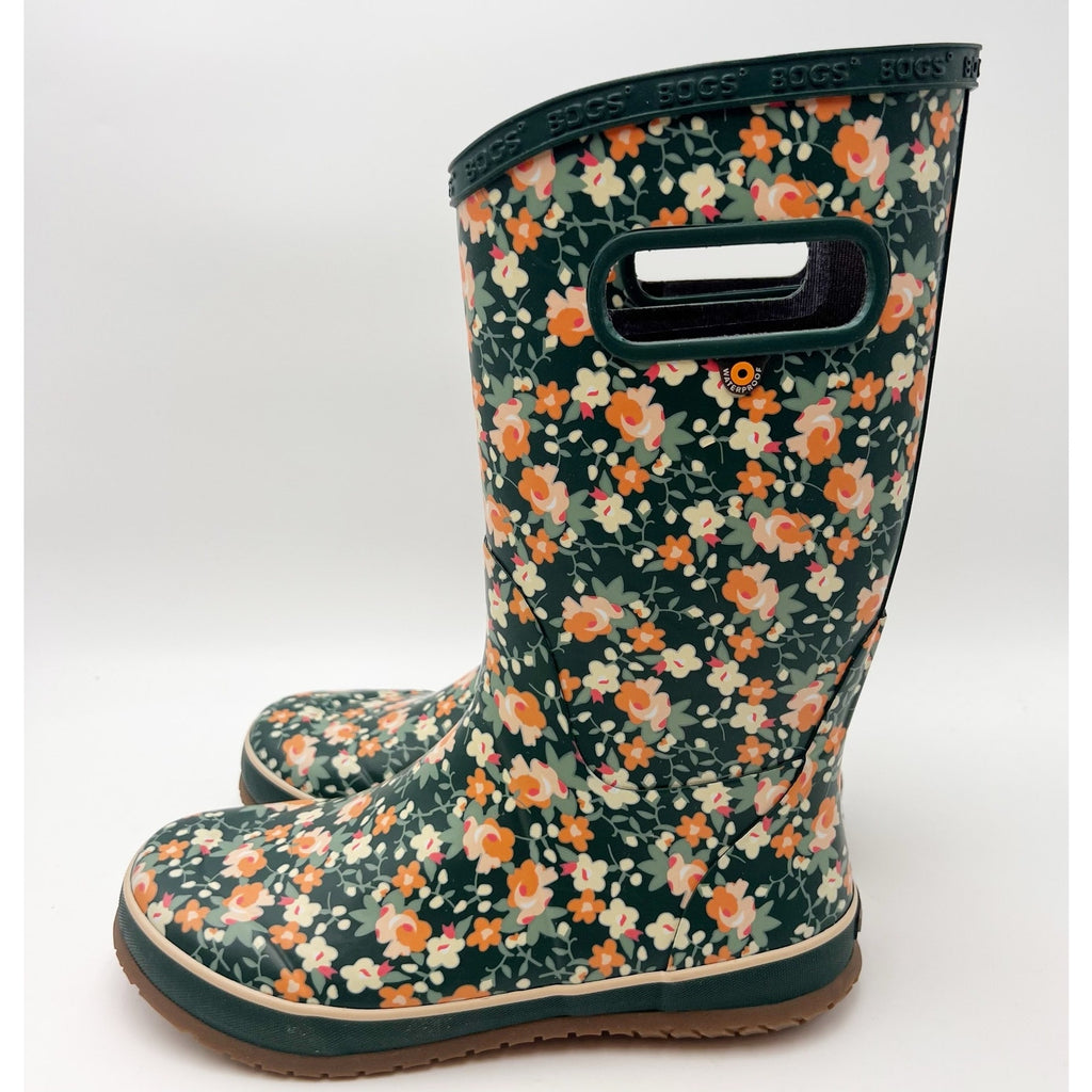 Bogs Kids RainBoot US 5 EU 38 Floral Green Multicolor Waterproof NWOB