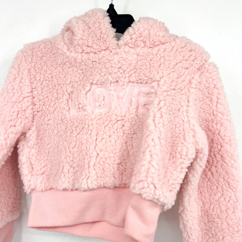 BARDOT JUNIOR Girl's Love Fluffy Sweatshirt 2T Blush Pink Hoodie NWT