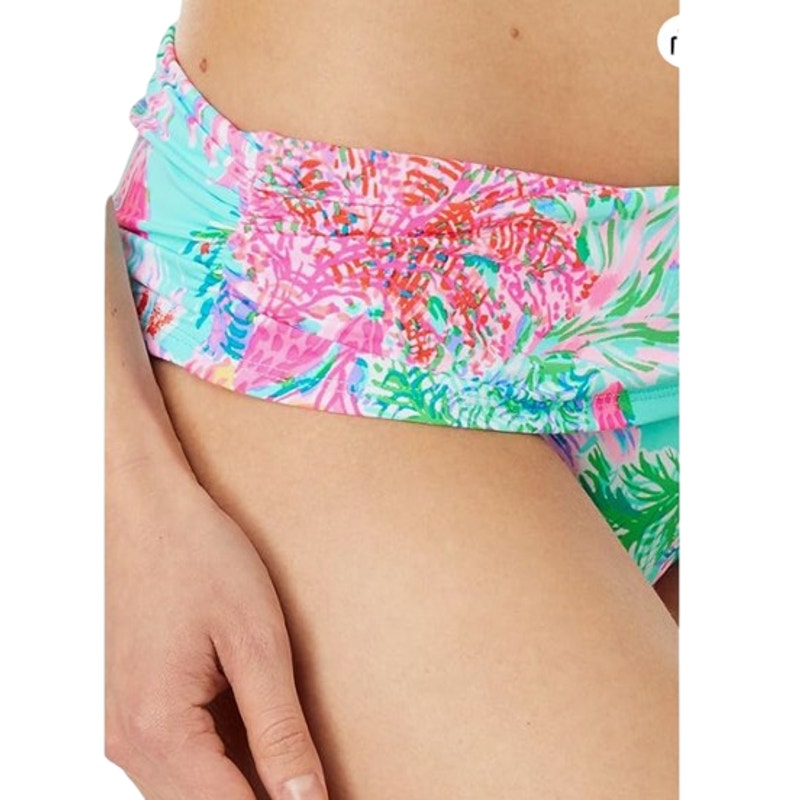 LILLY PULITZER Lagoon Sarong Hipster Bikini Bottom SZ 2 Blue Cay To My Heart NWT