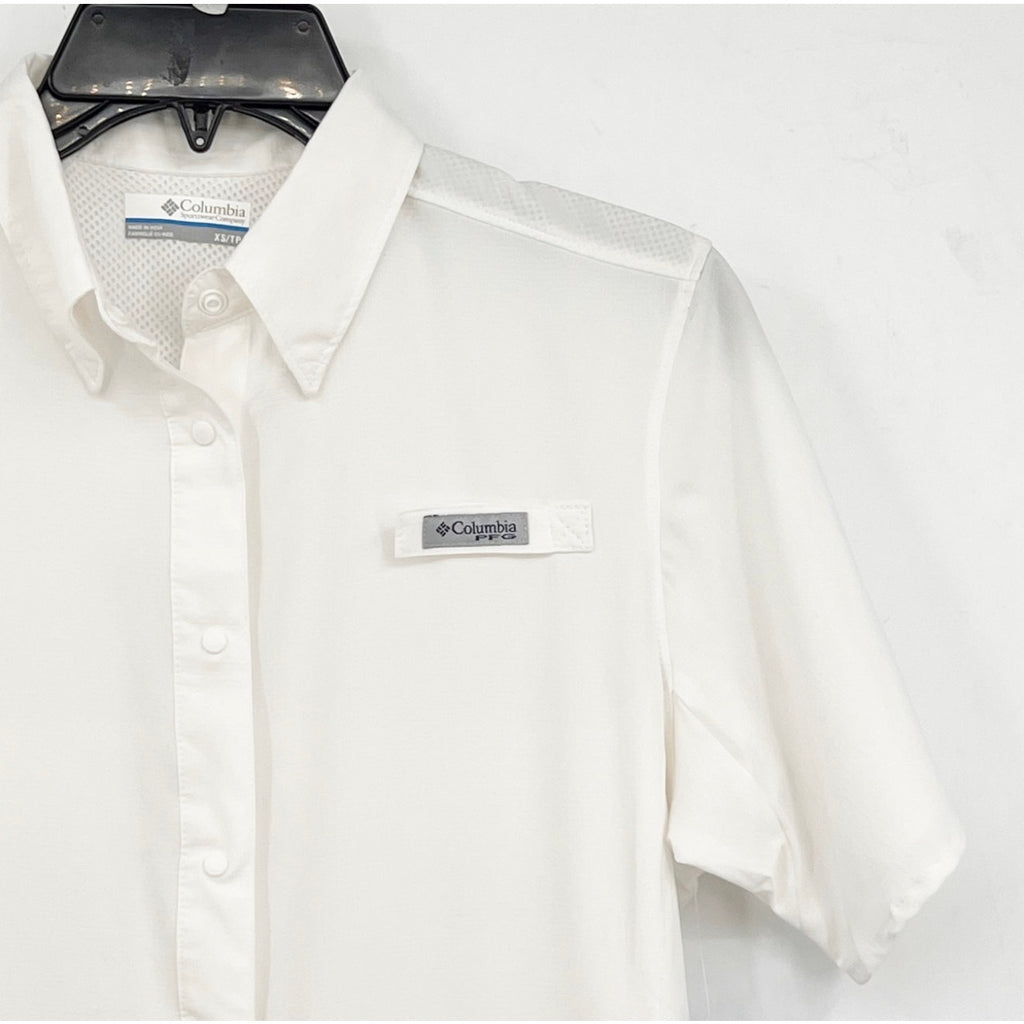 COLUMBIA Women's Tamiami II Short Sleeve Shirt XS White Sun Protection NWT