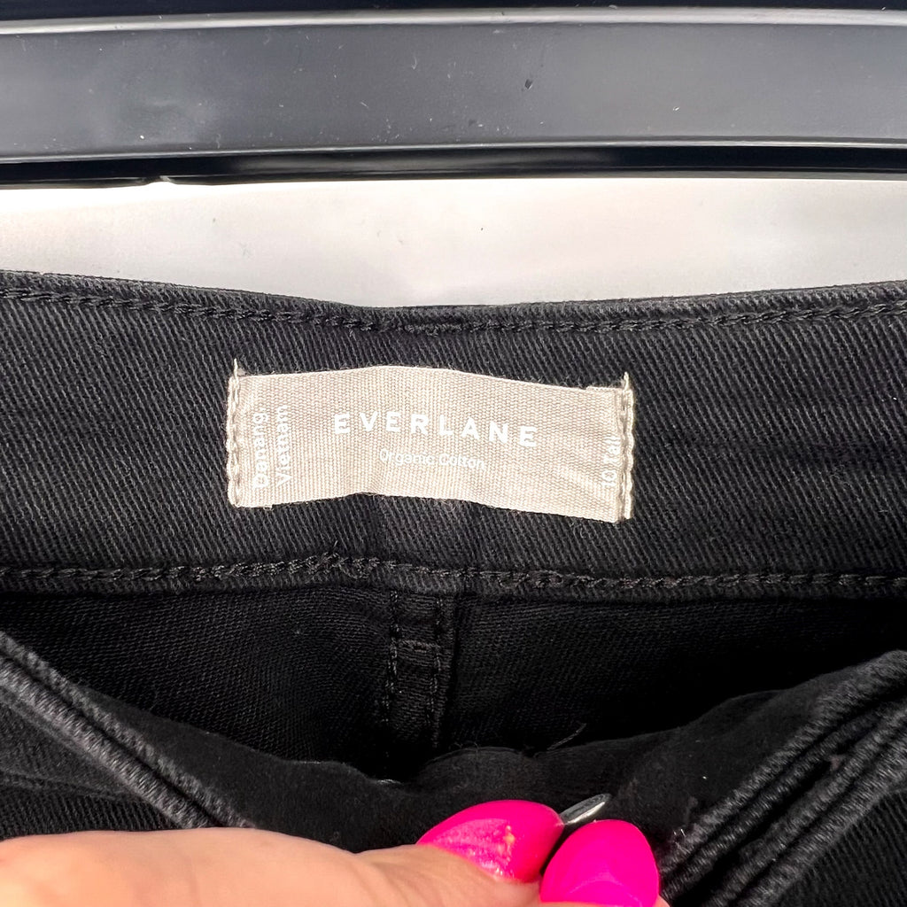 EVERLANE Women's The Utility Barrel Pants Size 10 TALL Black Cotton Twill NWT