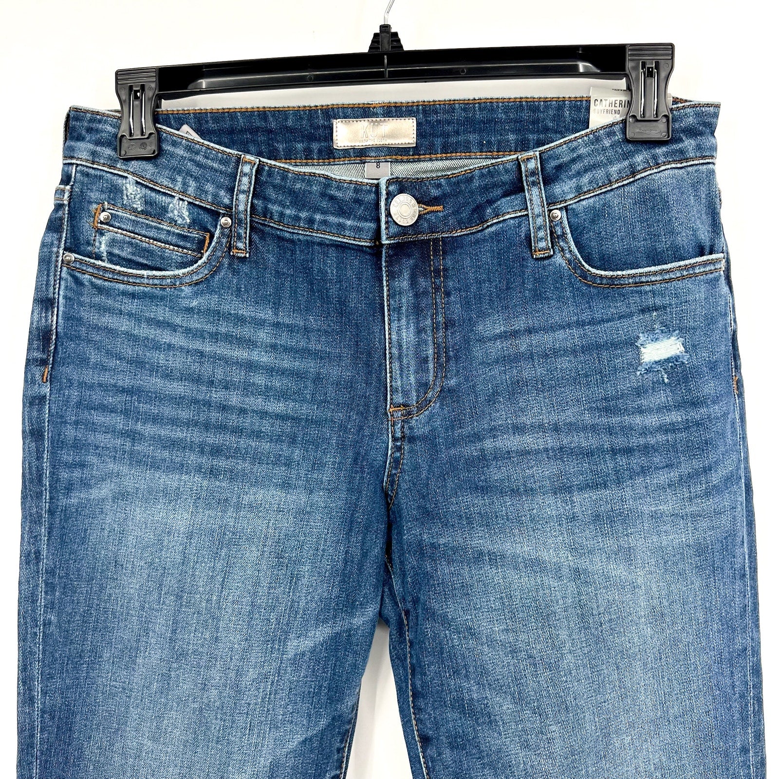 Kut from the Kloth Womens Catherine Boyfriend Jeans Size 8 Blue Medium Wash NWT