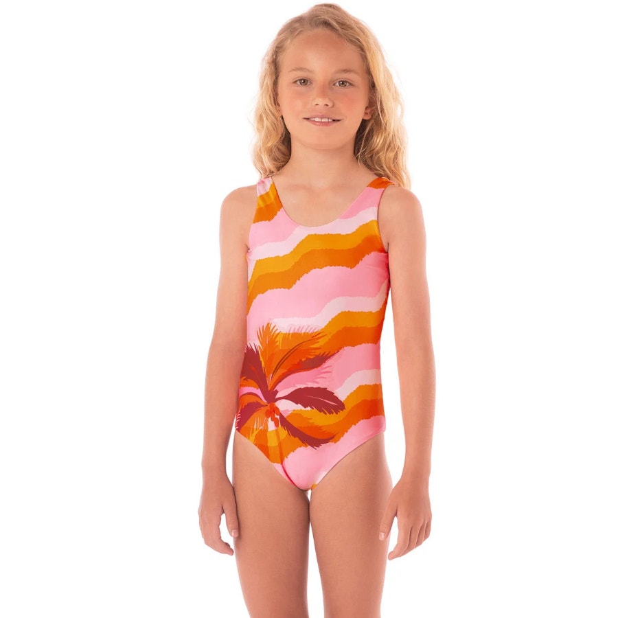 MAAJI Waves Infinity One Piece Swimsuit Girls 14 Pink Paradiso Reversible NWT