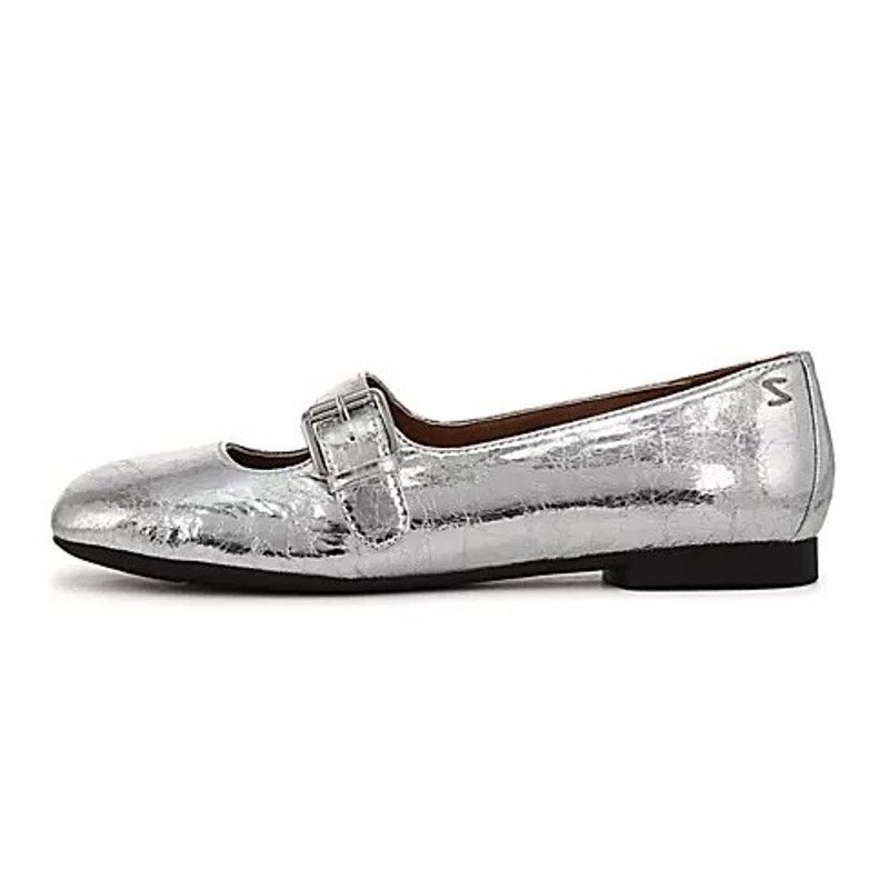 Zodiac Womens Indira Mary Jane Flats Size 7.5 M EU 38 Silver NIB