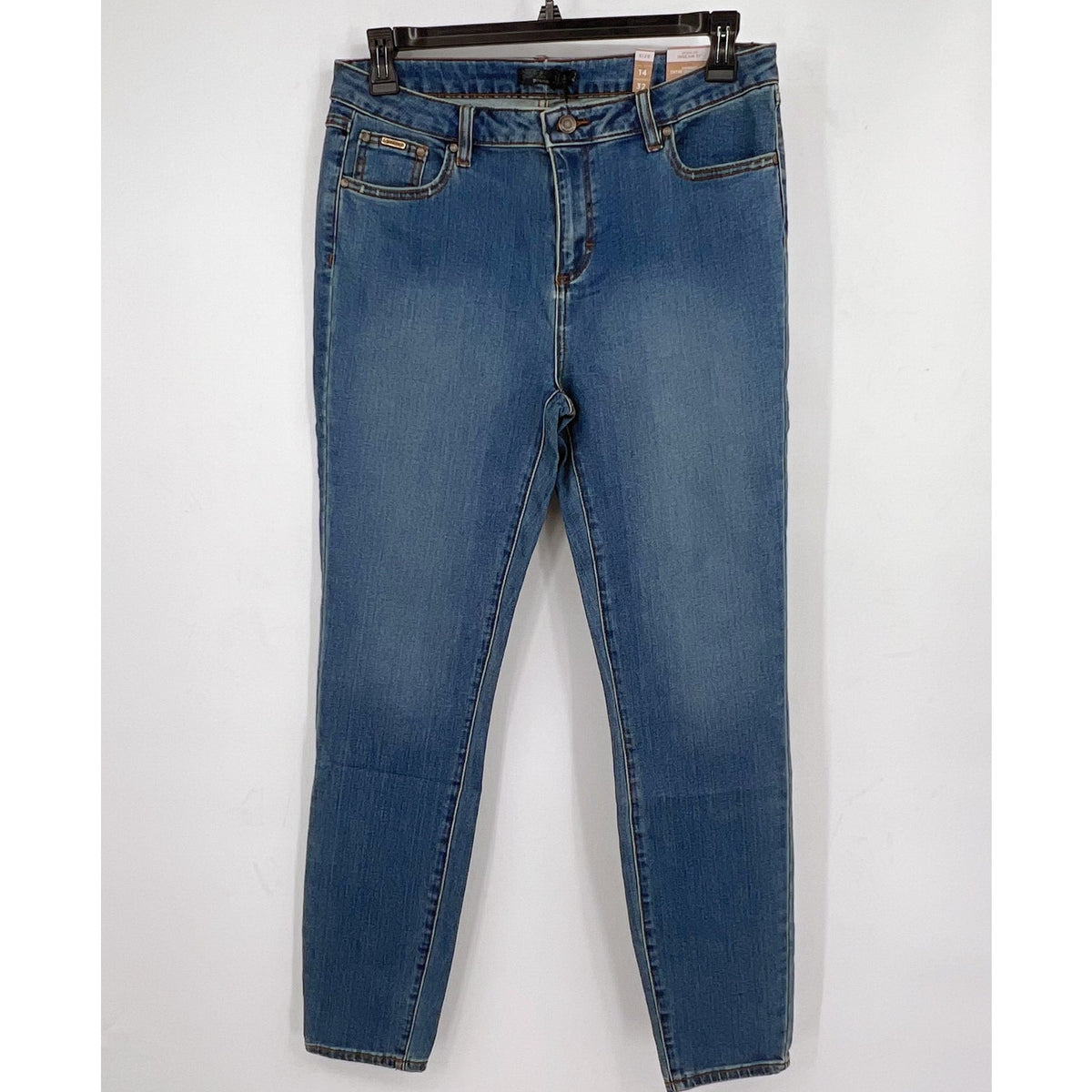 PRANA Womens Sienna Skinny Jeans Size 14 32x31 True Blue Stretch Mid Rise NWT