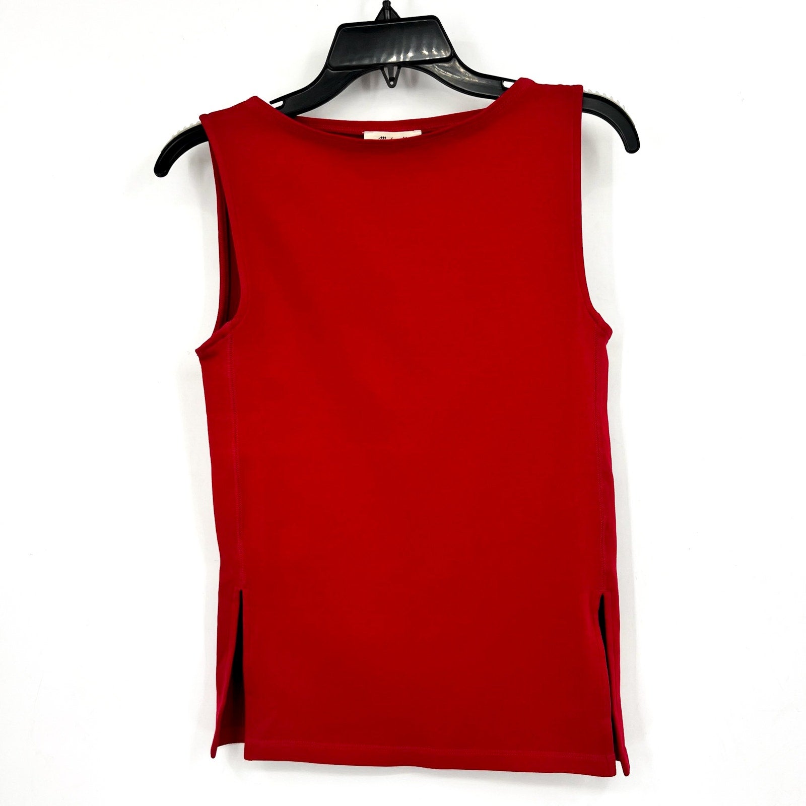 MADEWELL Women's Sleeveless Boat Neck Shirt Small Red Crimson NU773 NWT
