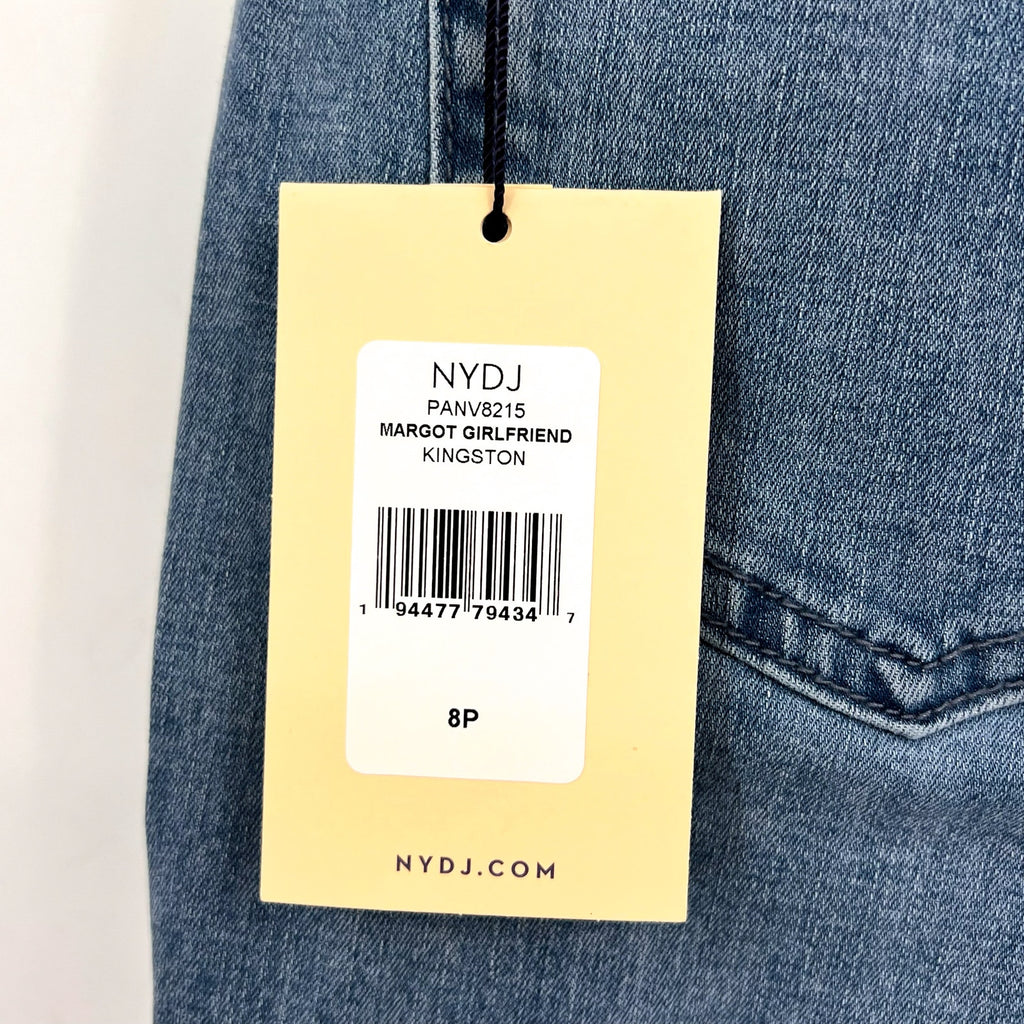 NYDJ Womens Margot Girlfriend Jeans Size 8 PETITE Kingston Blue NWT