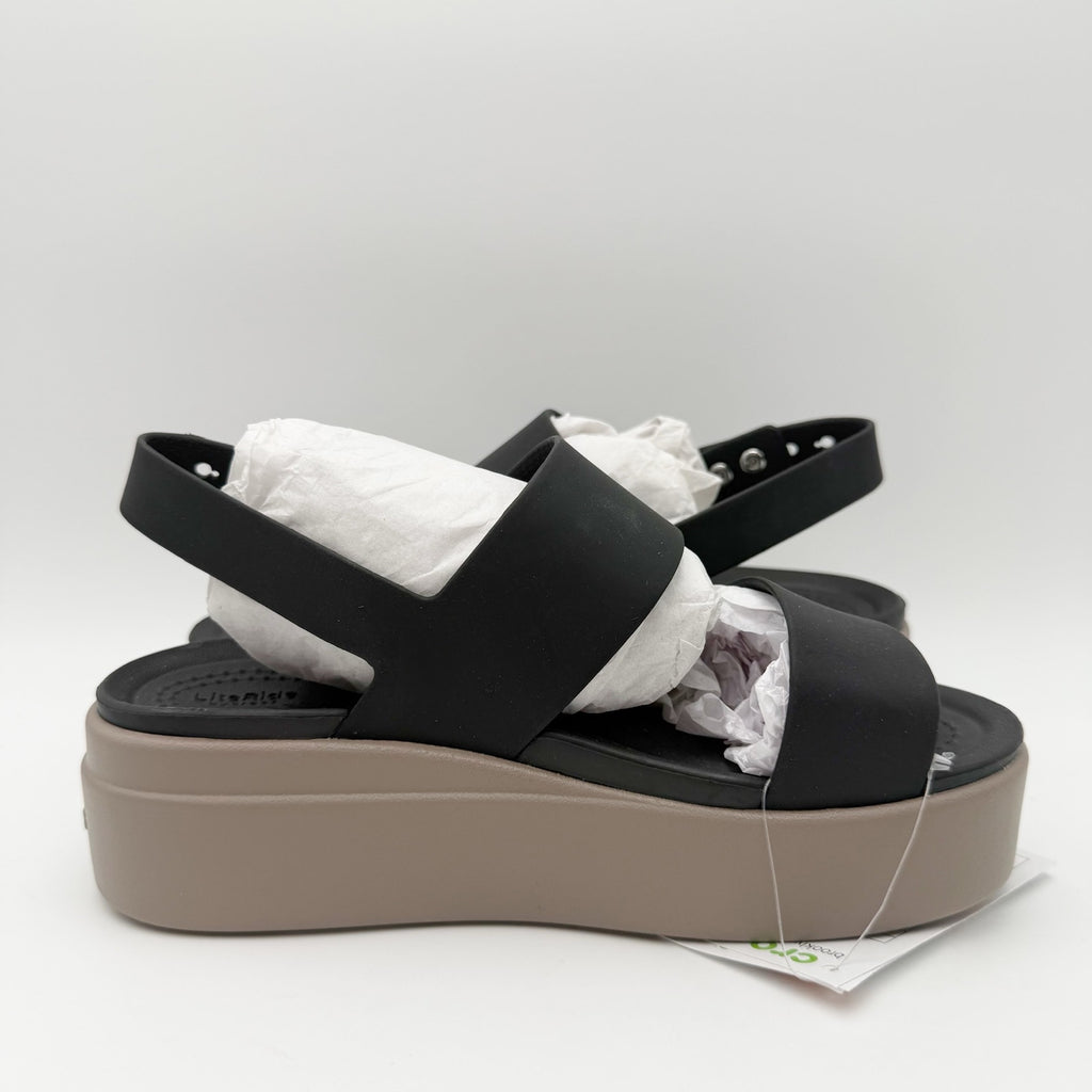 Crocs Womens Brooklyn Low Wedge Sandals Size 4 EU 33.5 Black NWT
