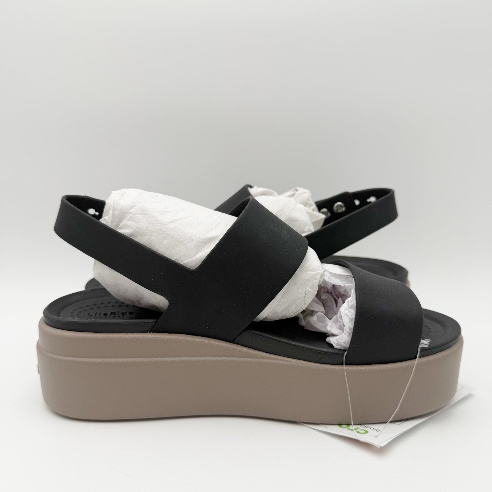 Crocs Womens Brooklyn Low Wedge Sandals Size 4 EU 33.5 Black NWT