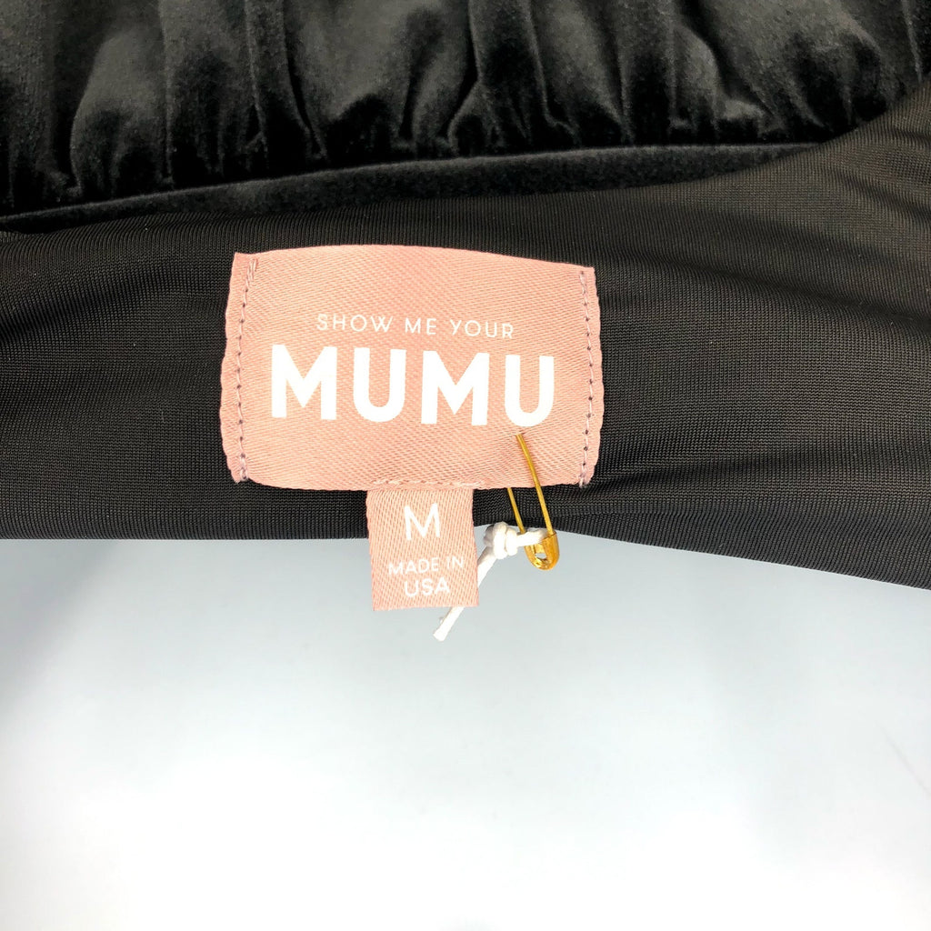 SHOW ME YOUR MUMU Women's Ricci Skort Dress Medium Black Velvet Bows NWT