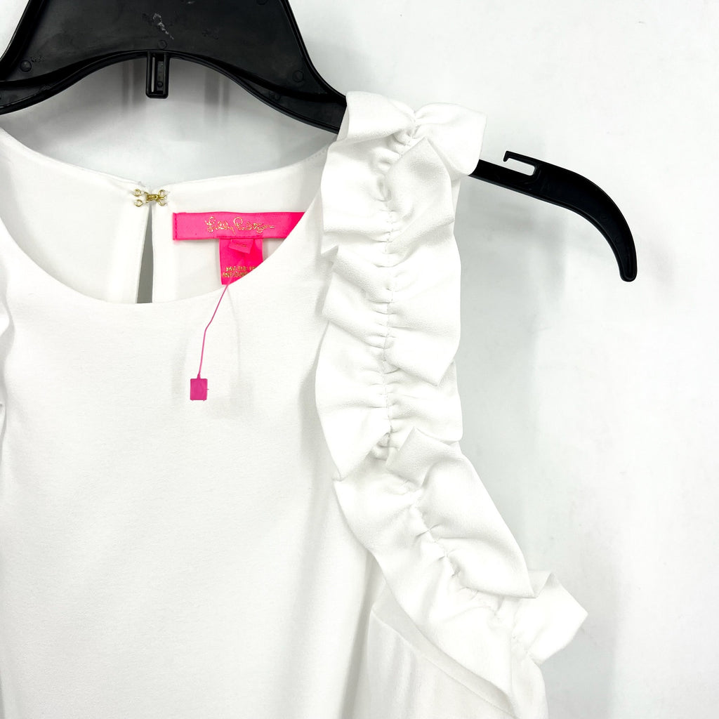 LILLY PULITZER Kailee Sleeveless Ruffle Top XS Resort White Pullover NWOT