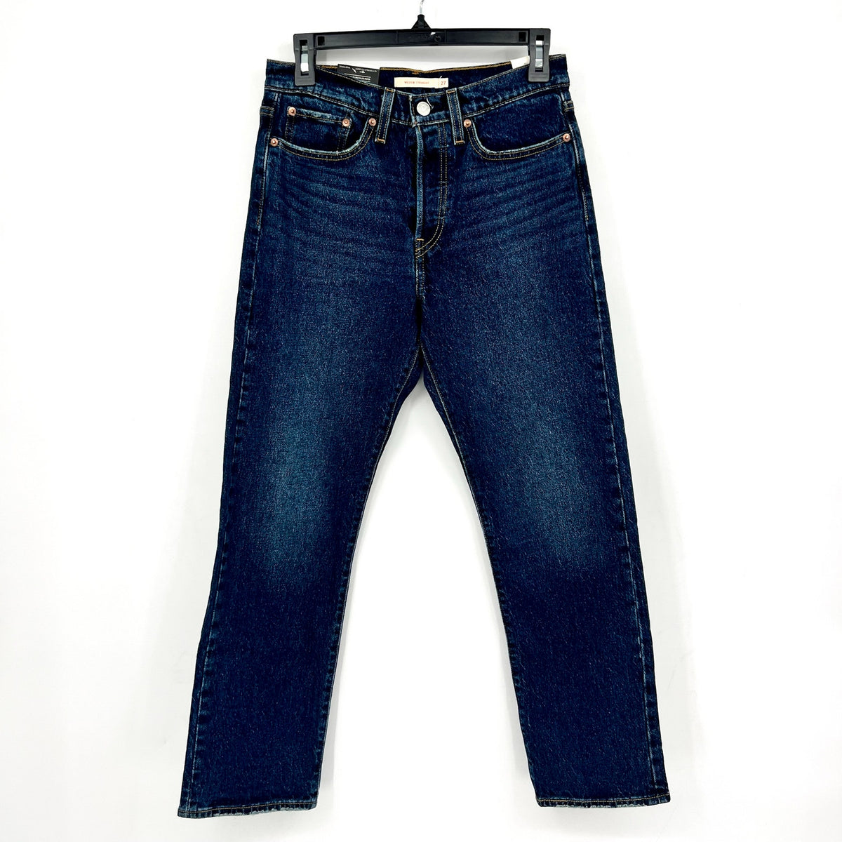 Levi's Womens Wedgie Straight Ankle Jeans 27x28 Indifferent Indigo 349640217 NWT