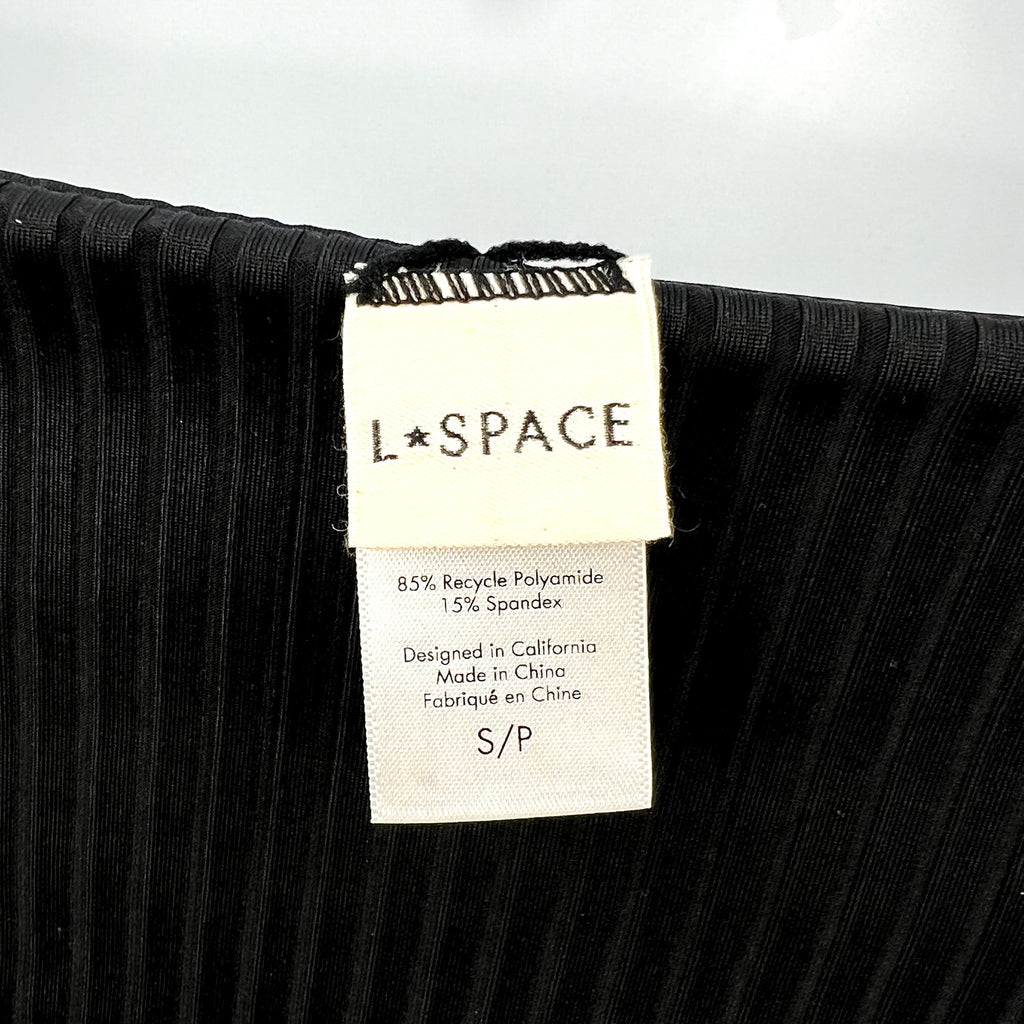 L*SPACE Women's Savannah Classic High Waist Bikini Bottoms Small Black NWOT