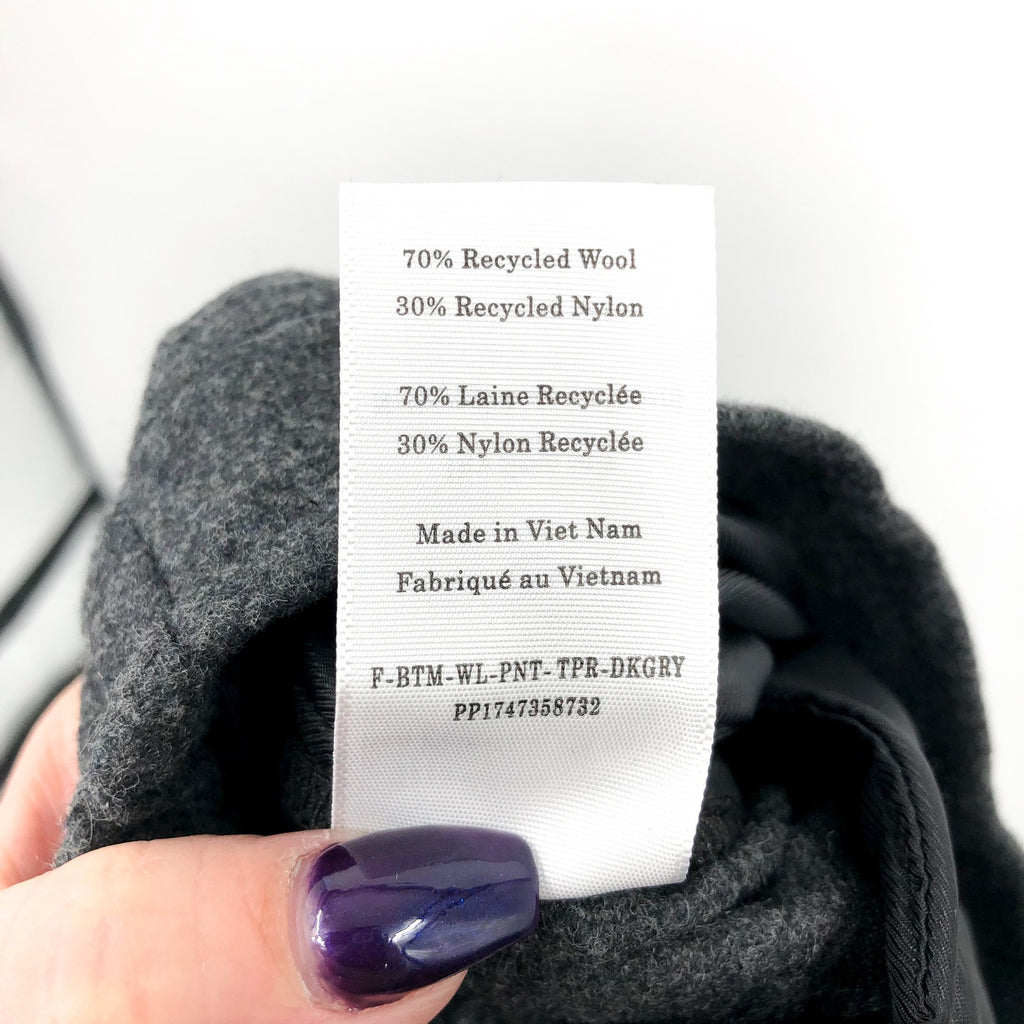 Everlane Womens The Wool Flannel Pull-On Pants Small Grey Heather Charcoal NWT