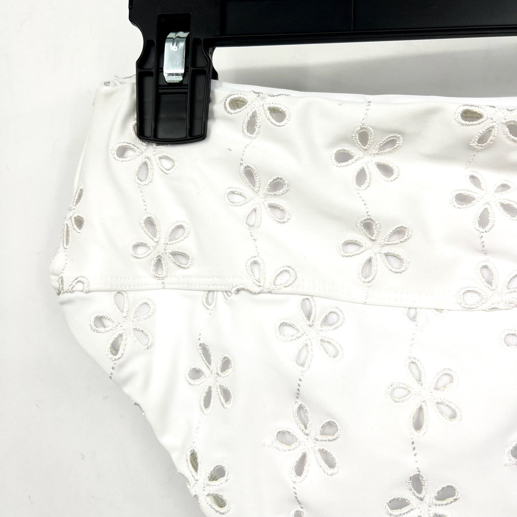 BEACH RIOT Women's Hazel Eyelet Bikini Bottom XS White Magnolia NWT
