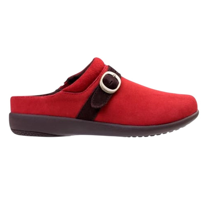 Spenco Womens Ashley Clogs Size 7.5 EU 38 Red Suede NIB