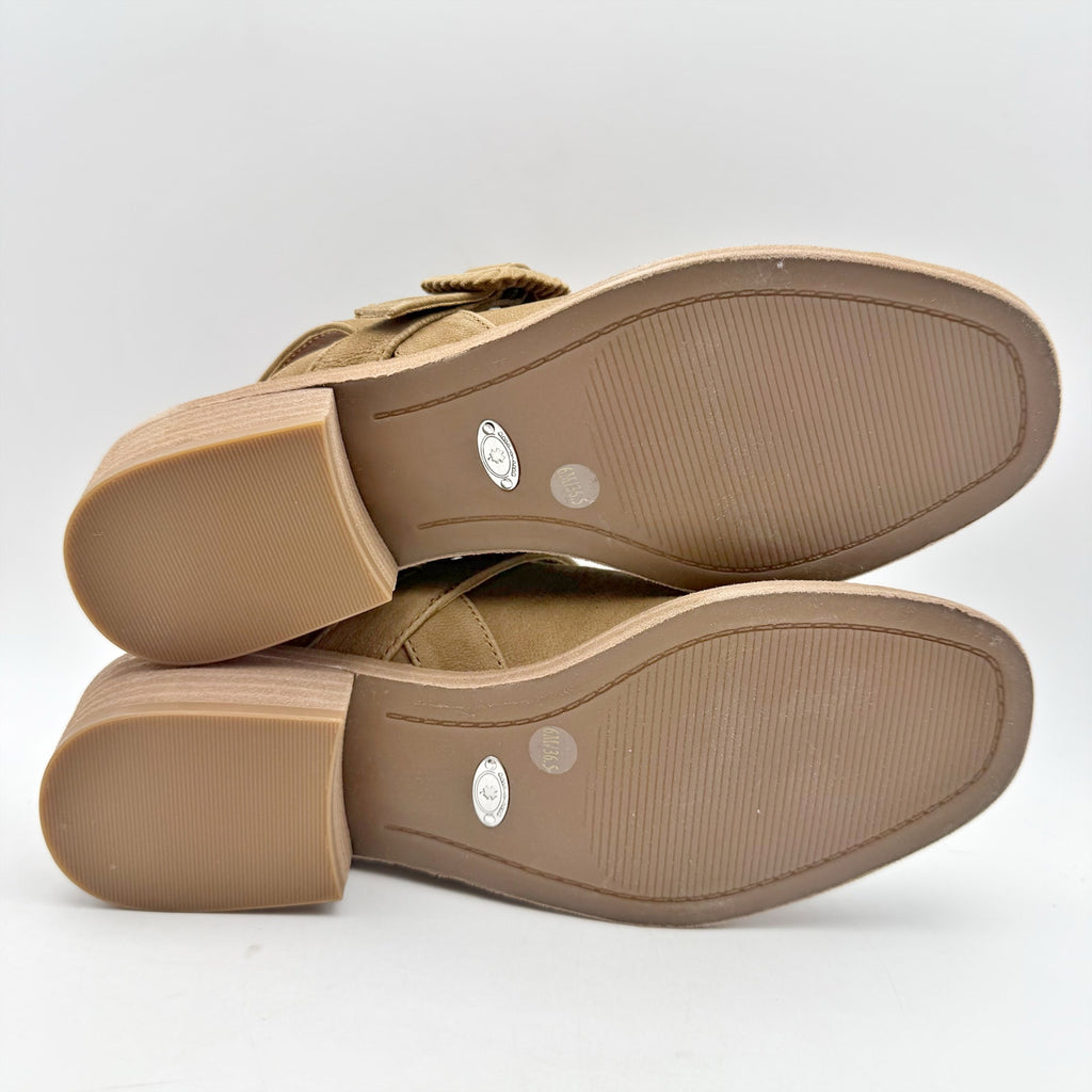 Lucky Brand Womens Badret Heel Sandals US 6 M EU 36 Dark Tan Suede NIB