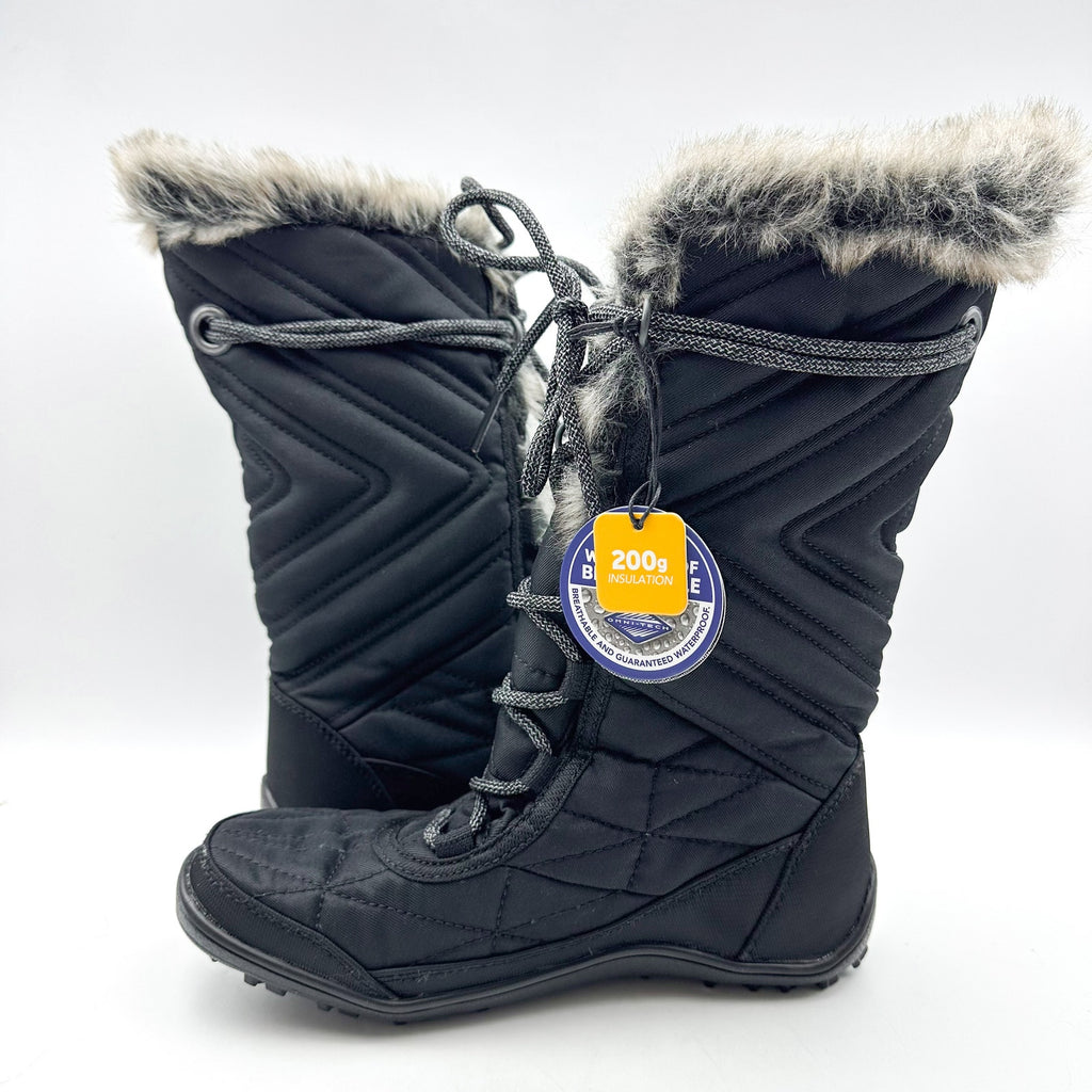 COLUMBIA Womens Minx Mid III Snow Boots Size 5 EU 36 Black Waterproof NWT