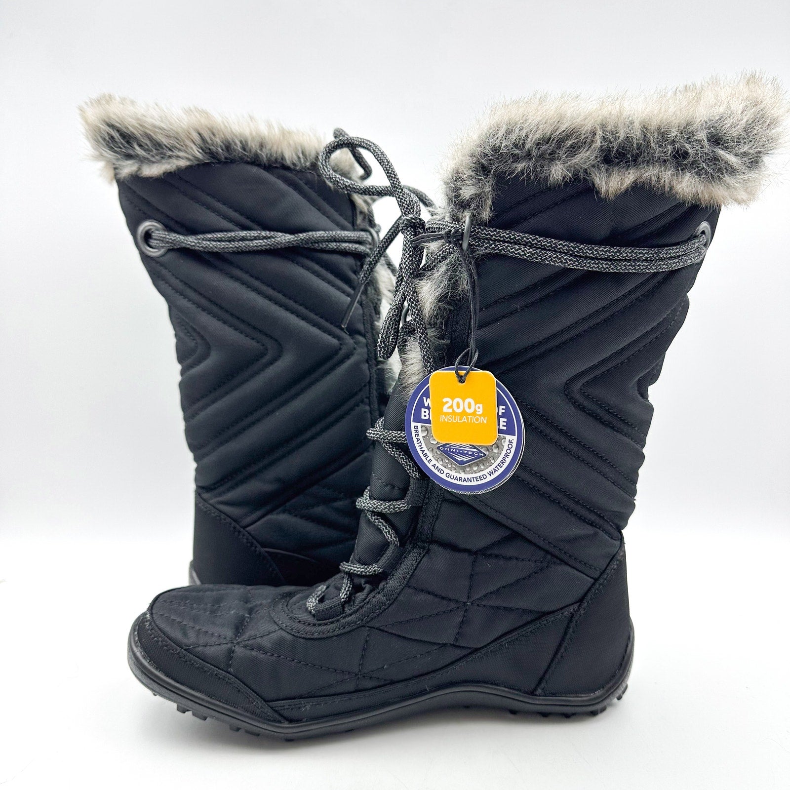 COLUMBIA Womens Minx Mid III Snow Boots Size 5 EU 36 Black Waterproof NWT