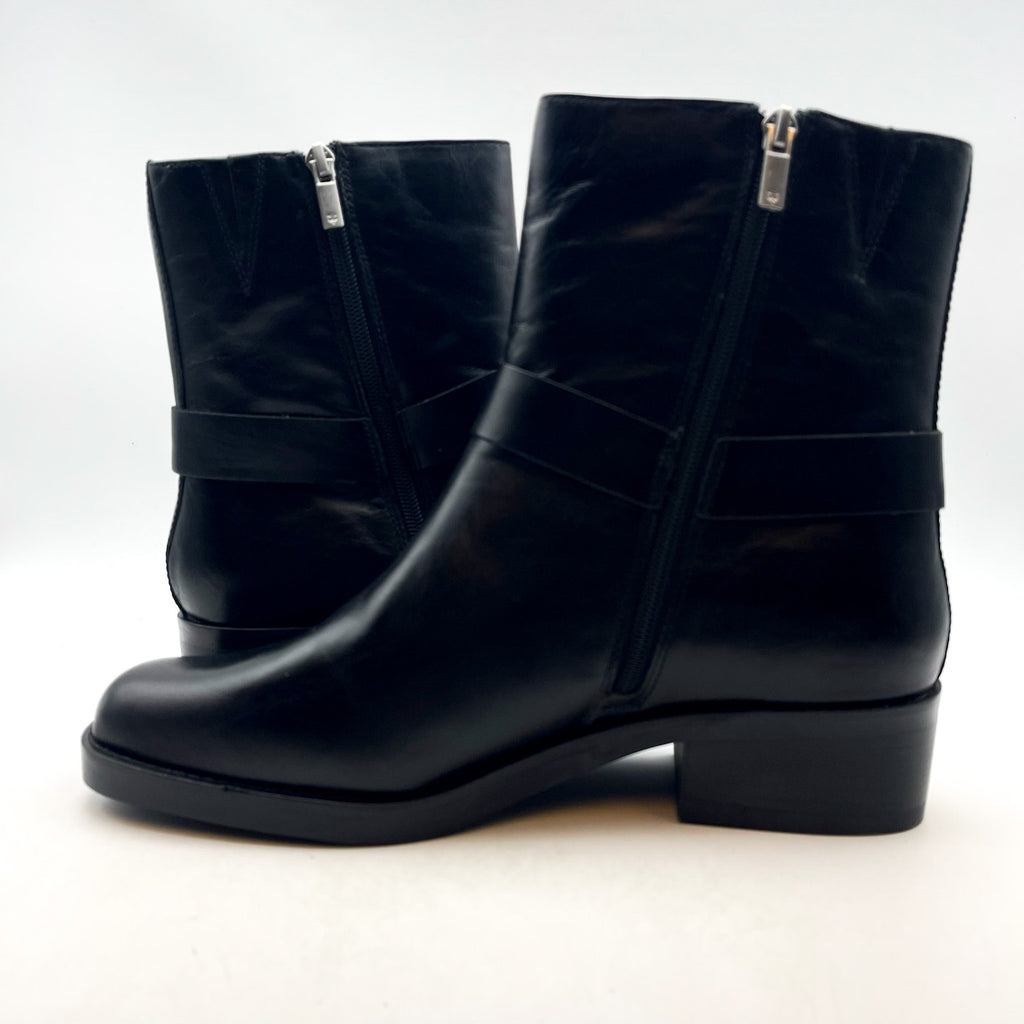 Lucky Brand Womens Kamany Ankle Boots Size 11 Black Braided Leather Booties NWOB