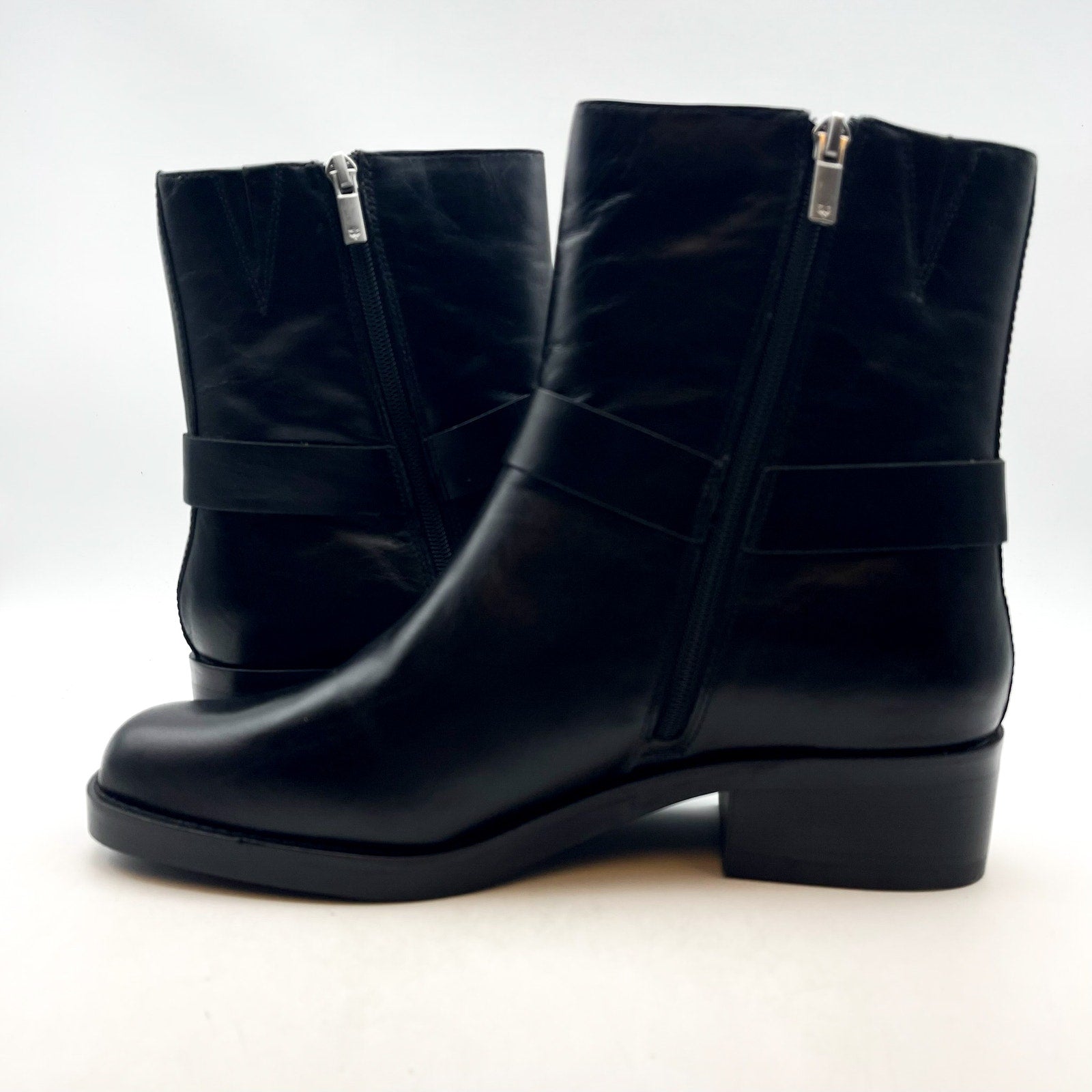 Lucky Brand Womens Kamany Ankle Boots Size 11 Black Braided Leather Booties NWOB