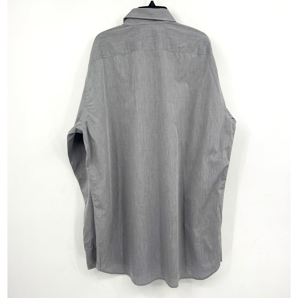 CANALI Mens Cotton Long Sleeve Dress Shirt US 44/17.5 Large Grey Button Up NWT