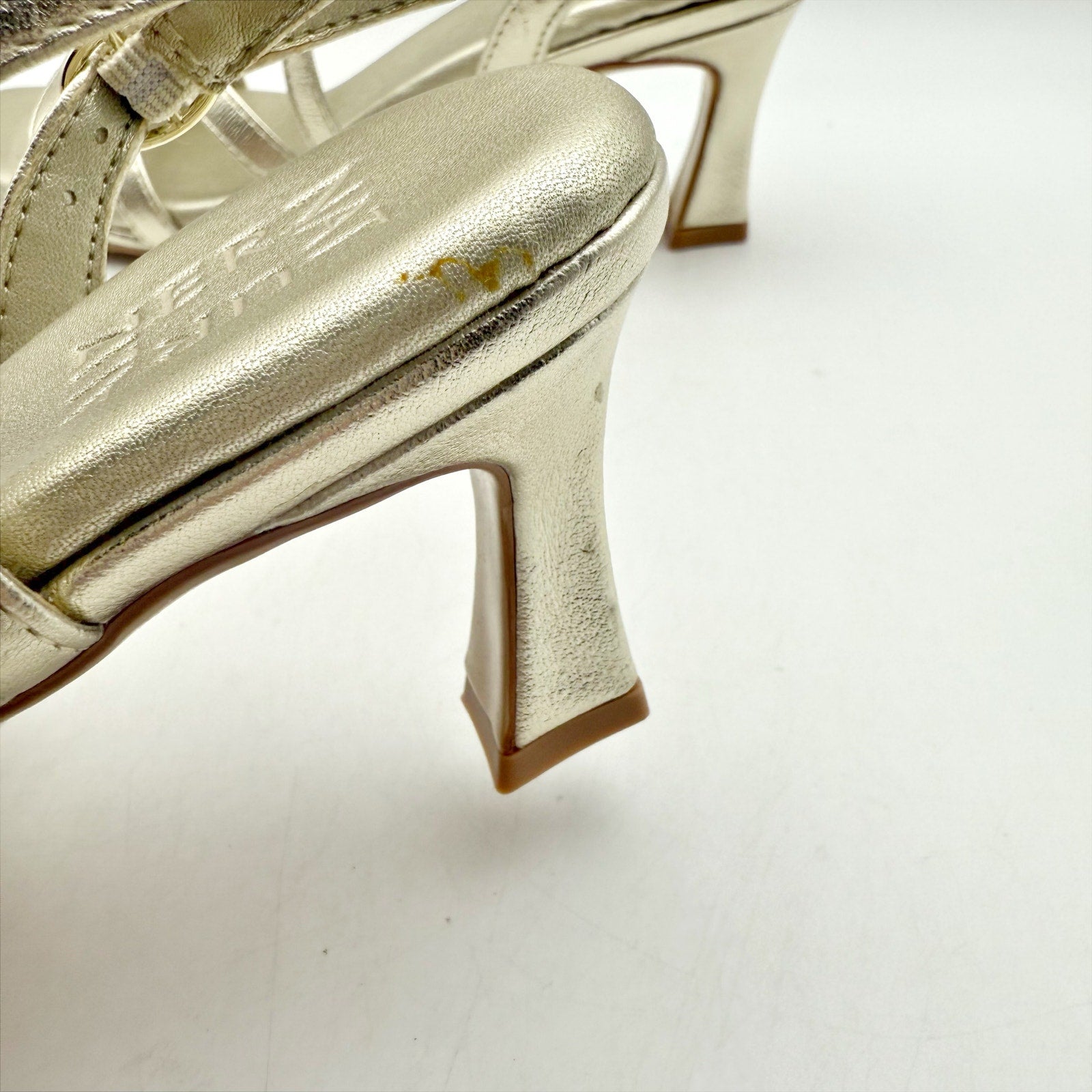 Naturalizer Womens Galaxy Heeled Sandals US 6 M EU 36 Gold Champagne NIB
