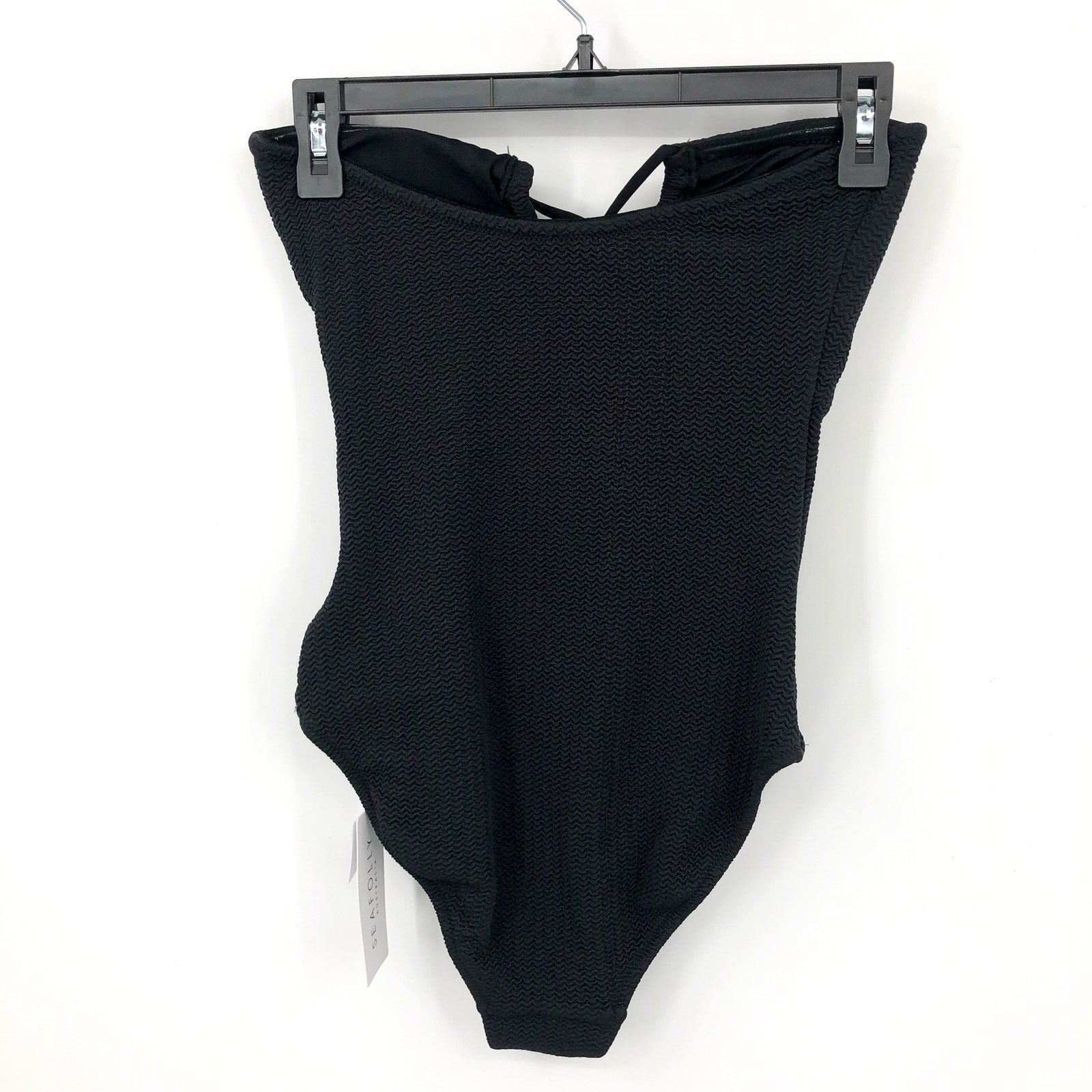 SEAFOLLY Womens Sea Dive Halter Bandeau One Piece Swimsuit US 6 Black NWT