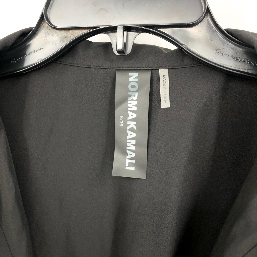 NORMA KAMALI Super Oversized Boyfriend Shirt Bodysuit Small Habotai Black NWOT