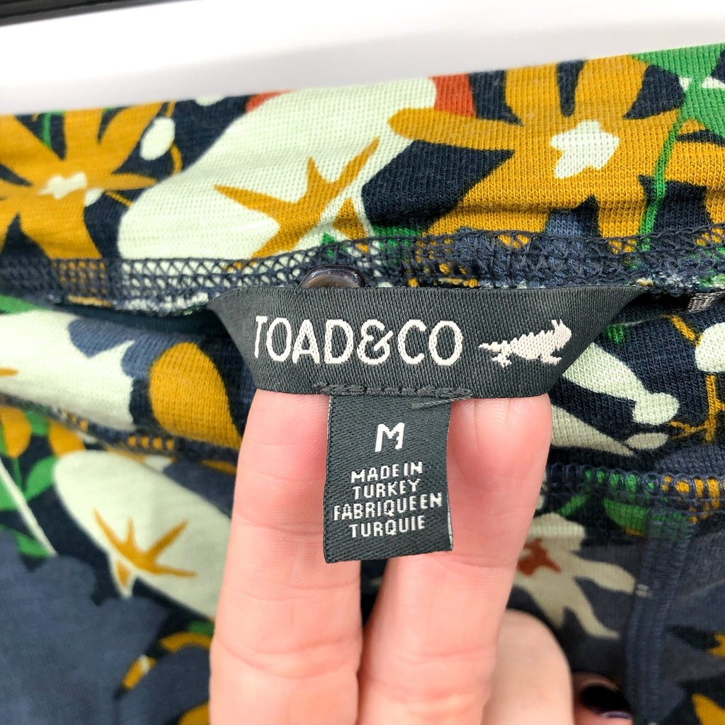 Toad & Co Womens Seleena Skort Medium Midnight Blue Floral Built in Short NWT