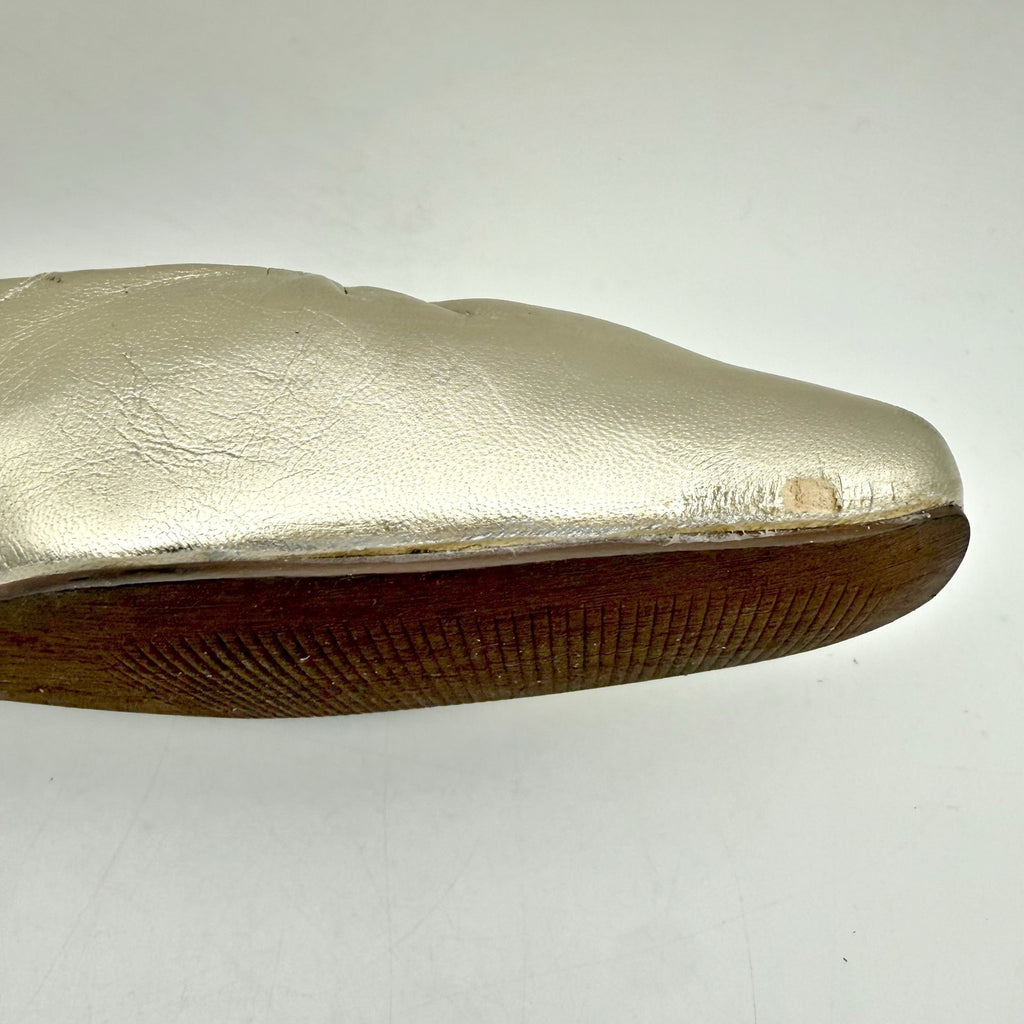 Seychelles Women Little Things Flats US 7.5 EU 38 Platinum Gold Leather NWOB