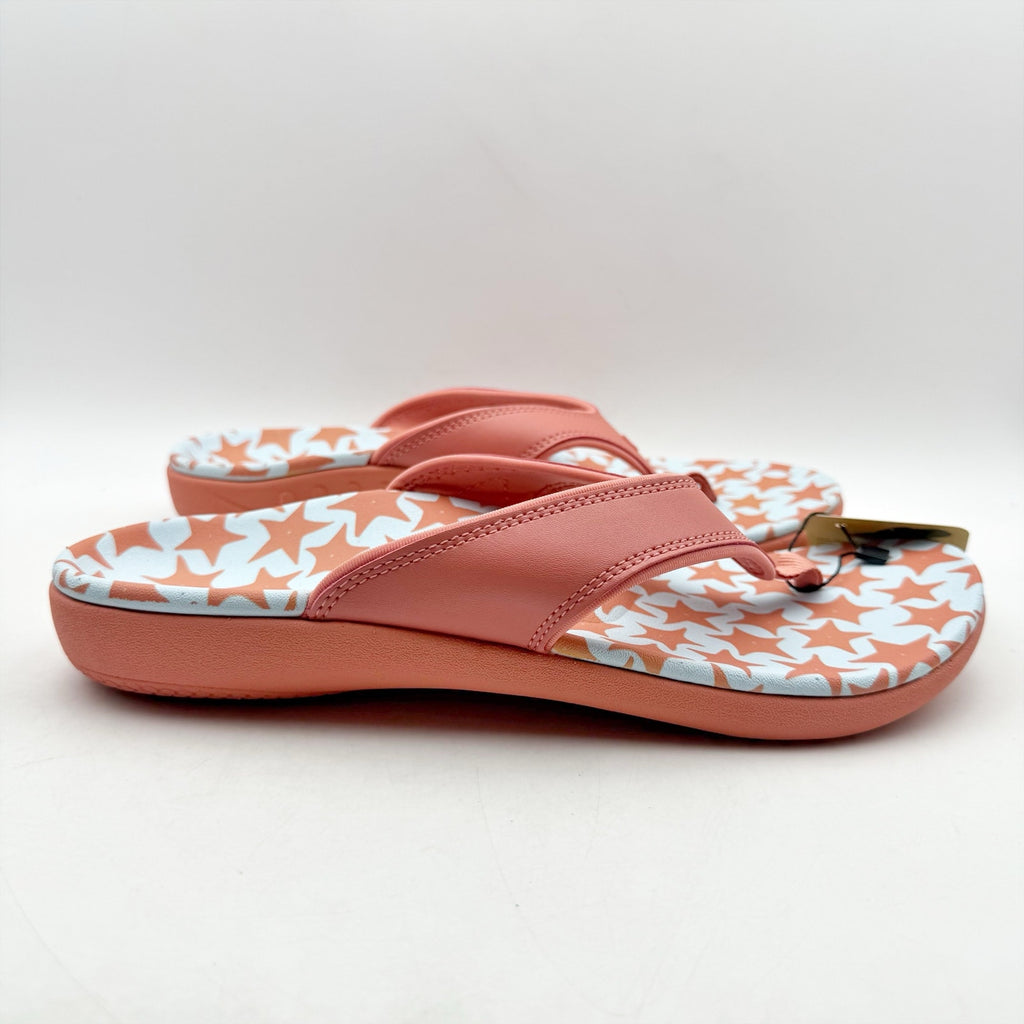 Spenco Womens Yumi Ocean Shell Thong Sandals US 12 Starfish Pink Flip Flops NWOB