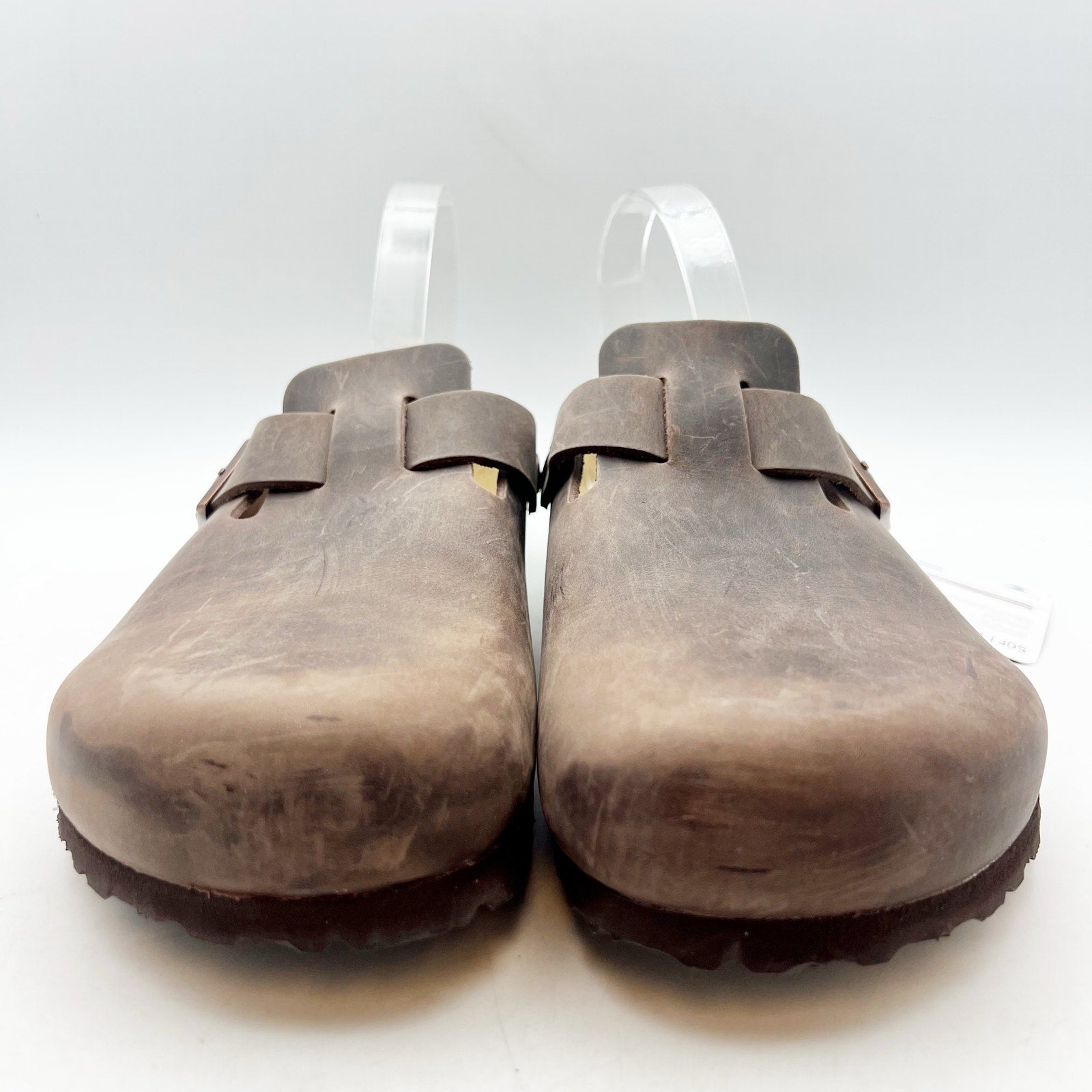 Birkenstock Mens Boston Clogs EU 44 US 11 Brown Leather Slip On NWOB