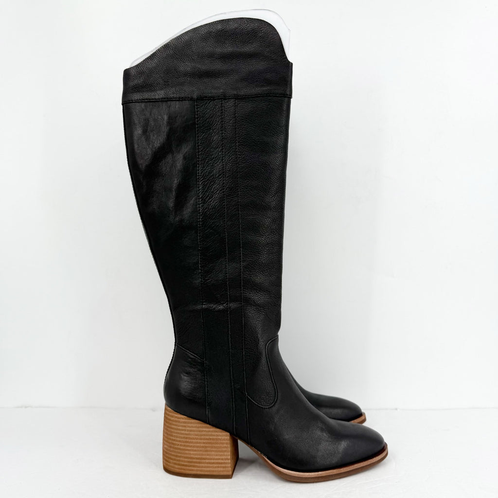 Kork-Ease Womens Avril Knee High Boots Size 8.5 M EU 39 Black Leather NIB
