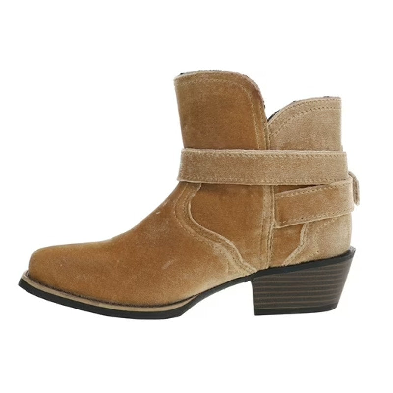Justin Boots Womens Elana Ankle Bootie US 9 B Brown Velvet NWT