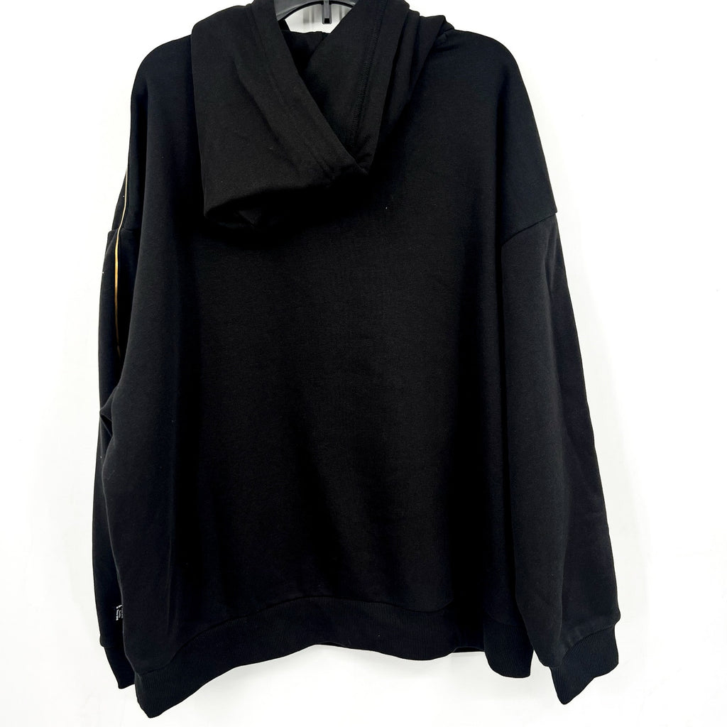 PUMA Women's Essentials Tape Minimal Gold Hoodie Large Black Sweatshirt NWT