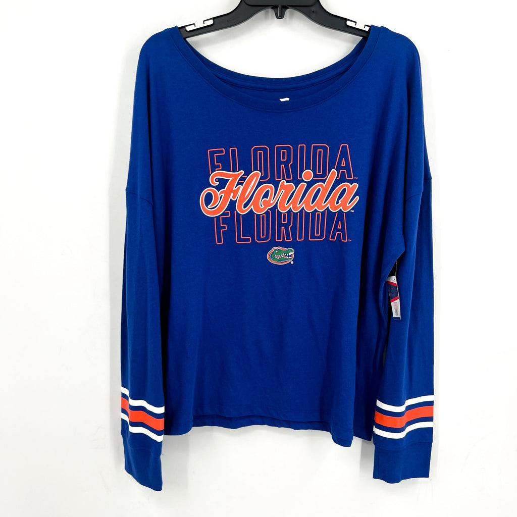 FANATICS Womens Florida Gators T-Shirt Large Royal Blue Long Sleeve NWT