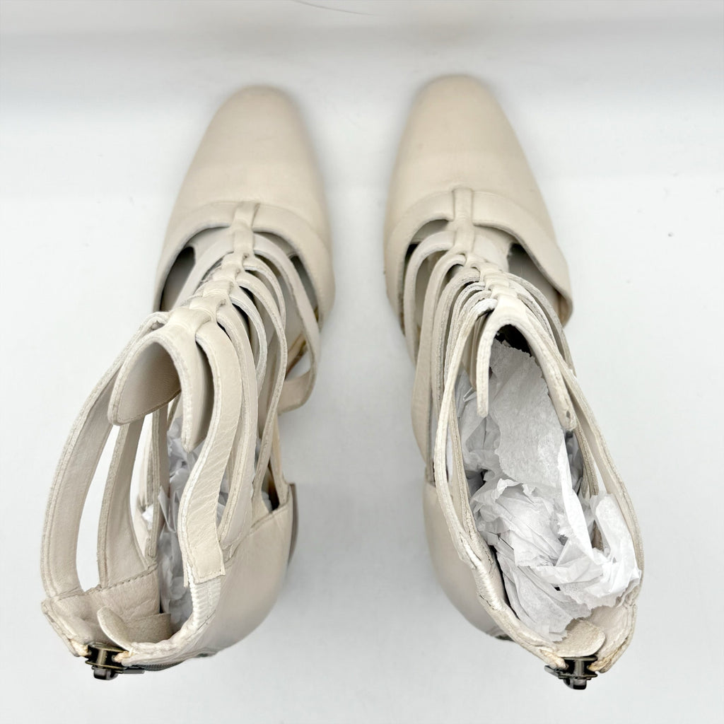 Vintage Foundry Womens Vivi Heel Sandals US 8.5 EU 39 Ivory Leather NWOB