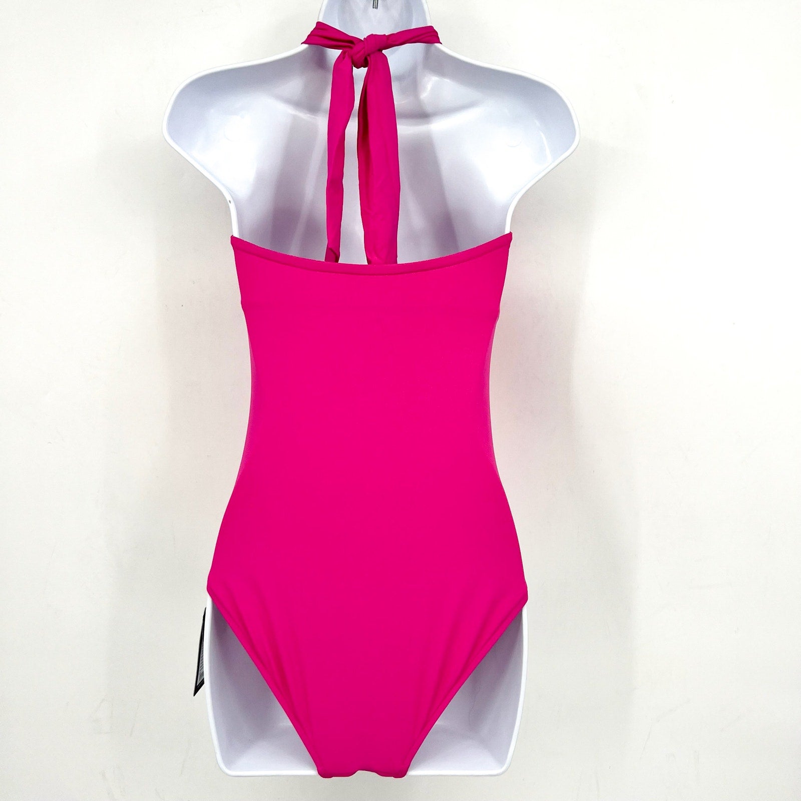 SEAFOLLY Collective Halter Bandeau One Piece Swimsuit Size 4 Hot Pink NWT
